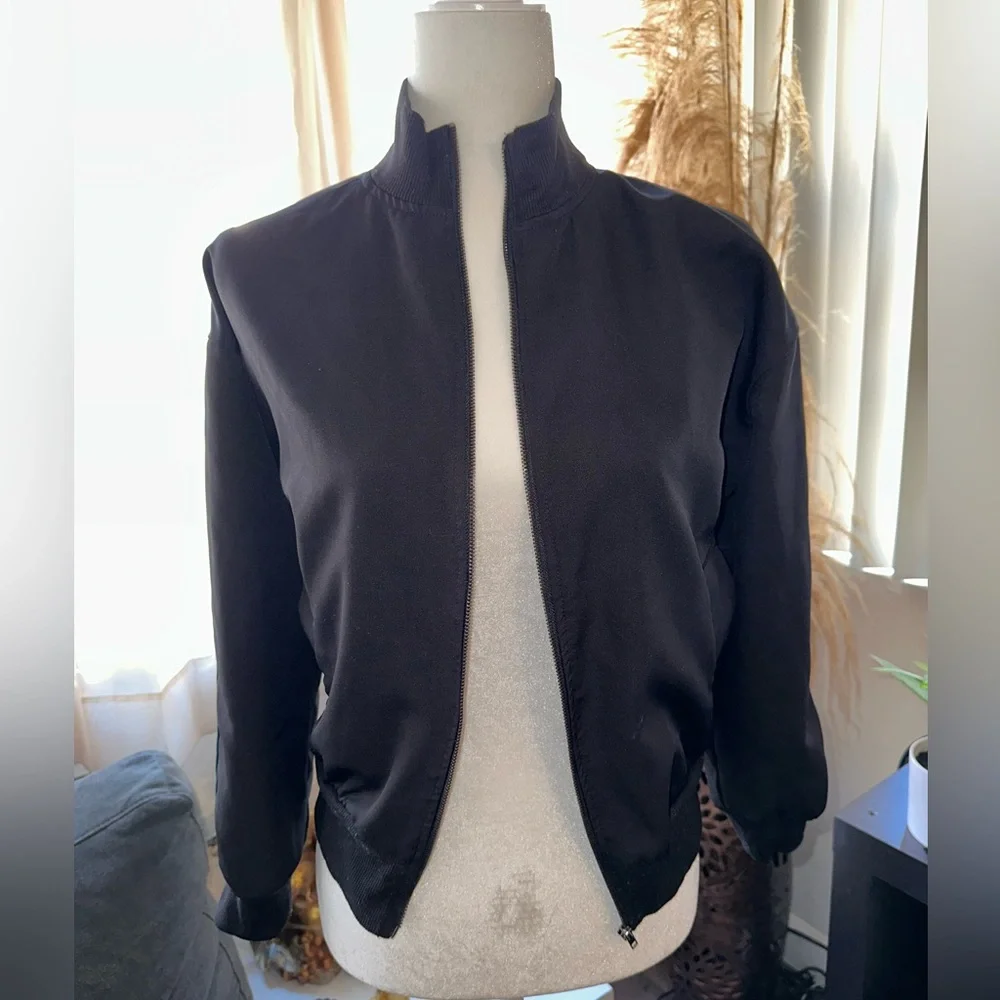 Black Jacket with Red Green Orange White stripes size S - Picture 6 of 15